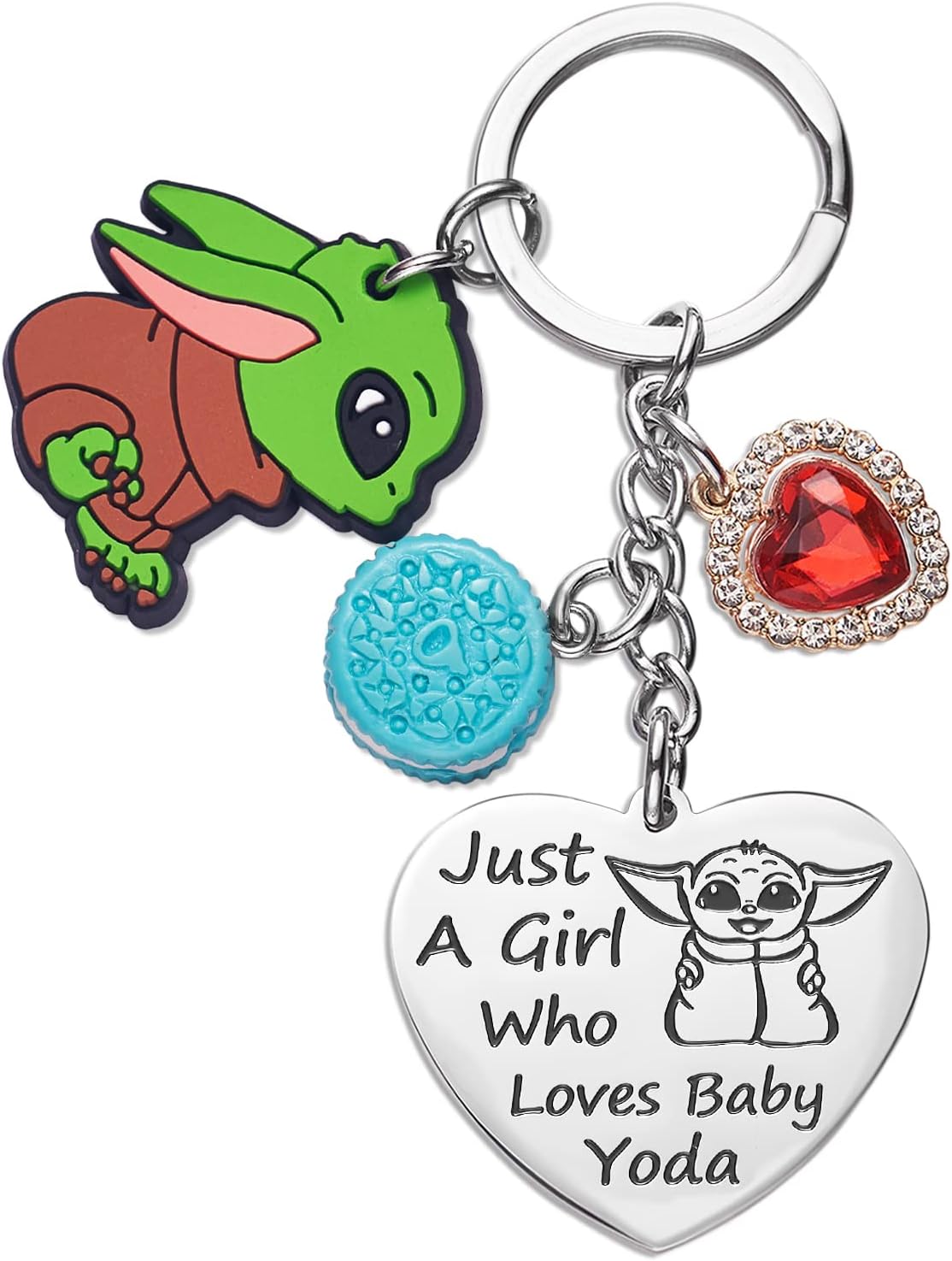 Melix HomeBaby Yoda Gifts Cute Mandalorian Keychain Gift For Daughter Teen Girls Yoda Stuff Heart Keychains Birthday Present