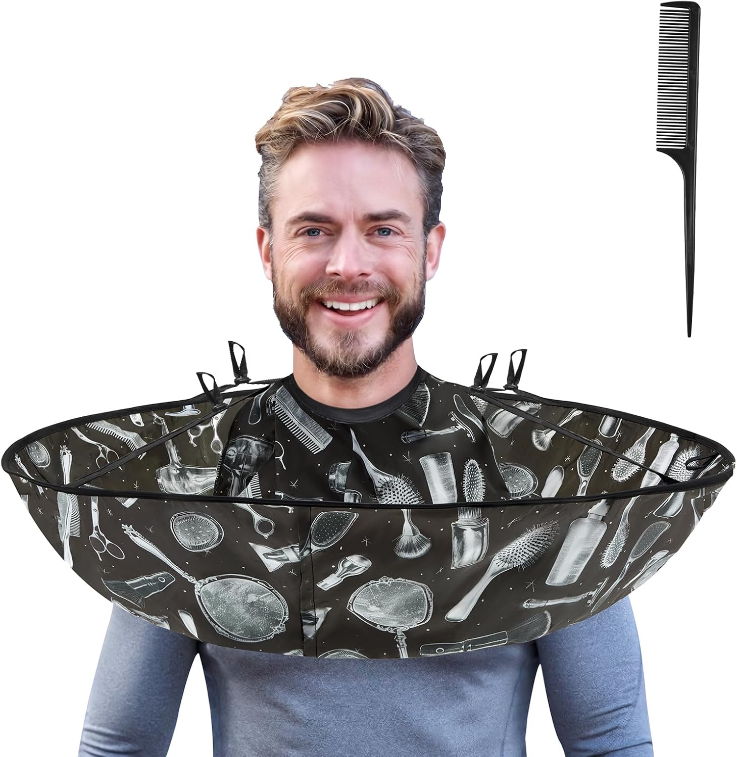 Capa de Corte de Pelo Impermeable Ajustable para Adultos y Niños