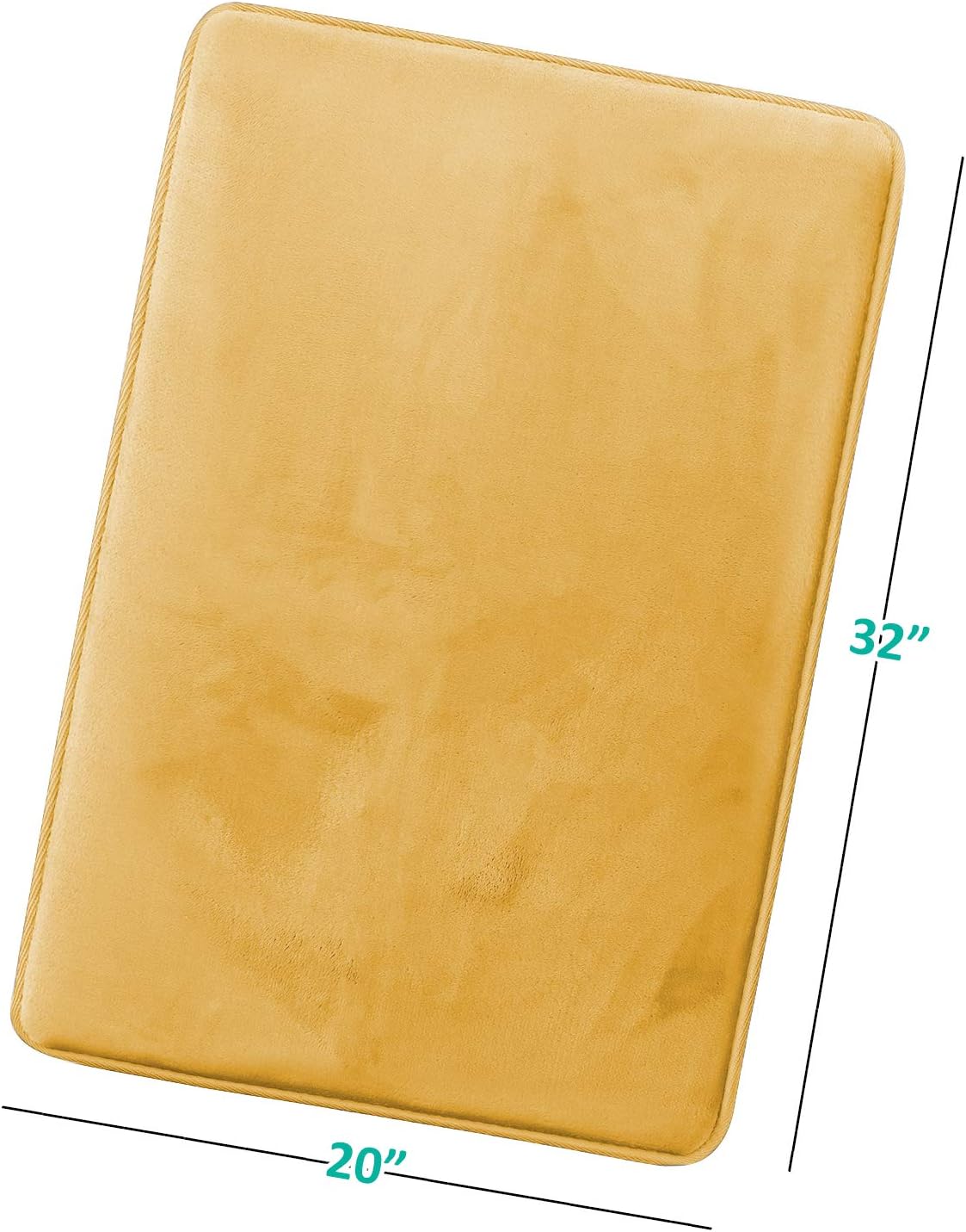 Clara Clark Bathroom Rug 32" x 20"- Bathroom Rugs, Memory Foam Bath Mat, Plush, Cozy, Ultra Soft, Non Slip, Machine Washable, Quick Dry - Gold