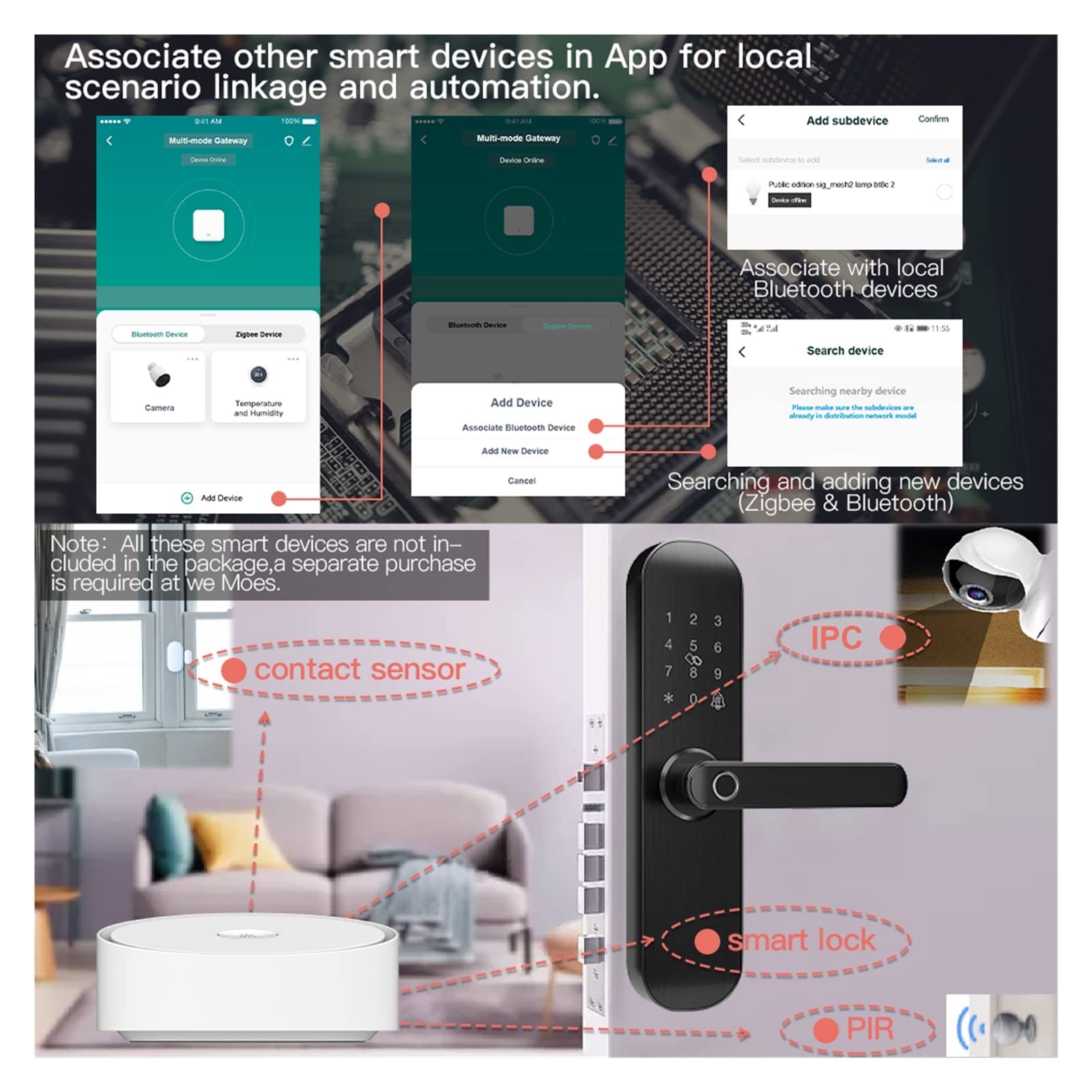 Interruttore smart wifi, Hub Smart Gateway multimodale Funziona con Tuya Smart App Controllo vocale tramite casa installazione facile, Compatibile più dispositivi