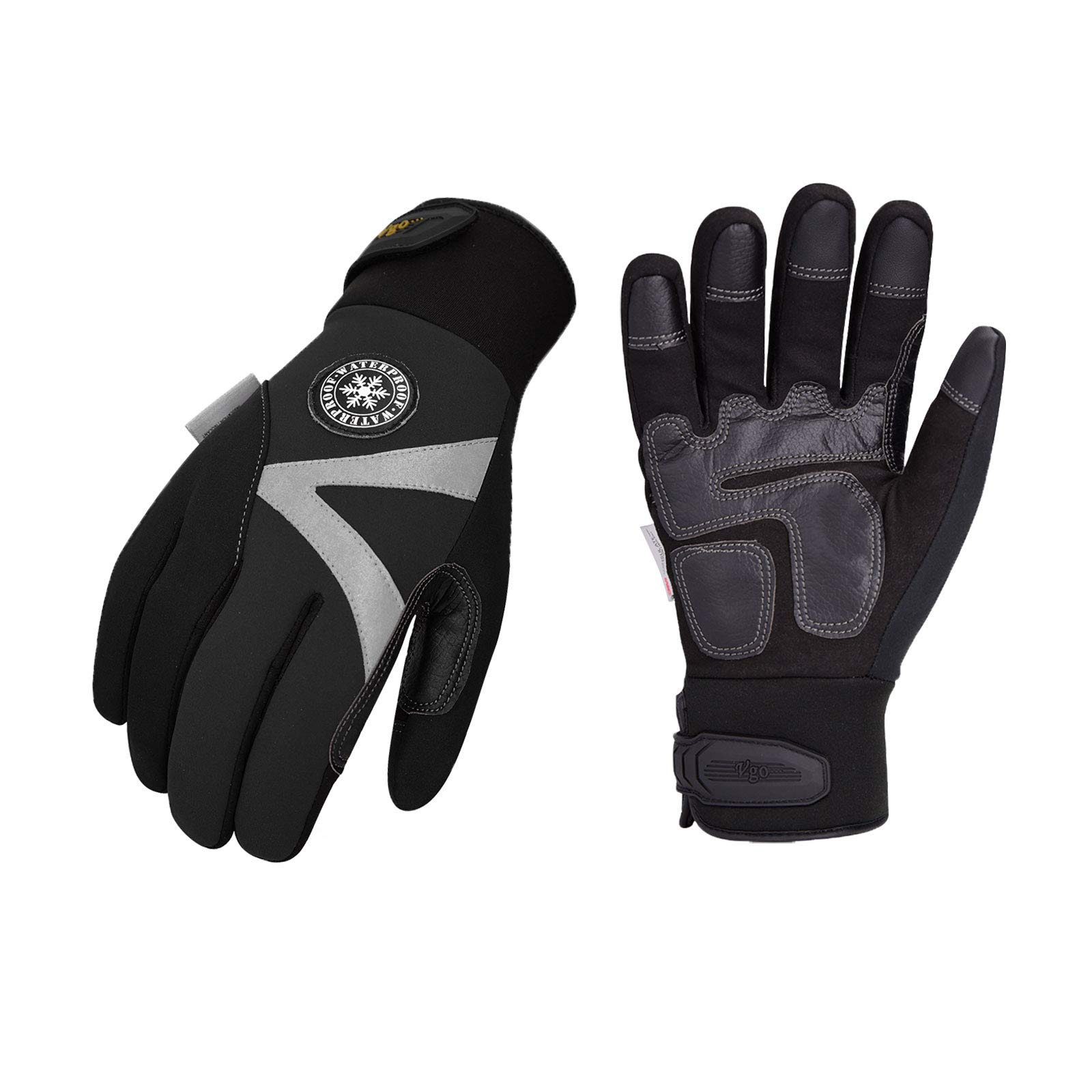 Vgo...3M C100 Lined Synthetic Leather Winter Warm Work Gloves (SL8777FW)