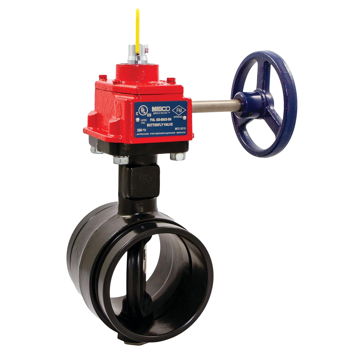 NIBCO Fig No GD-4865-4N, 4 in. Ductile Iron Butterfly Valve, Grooved, UL Listed, Grooved