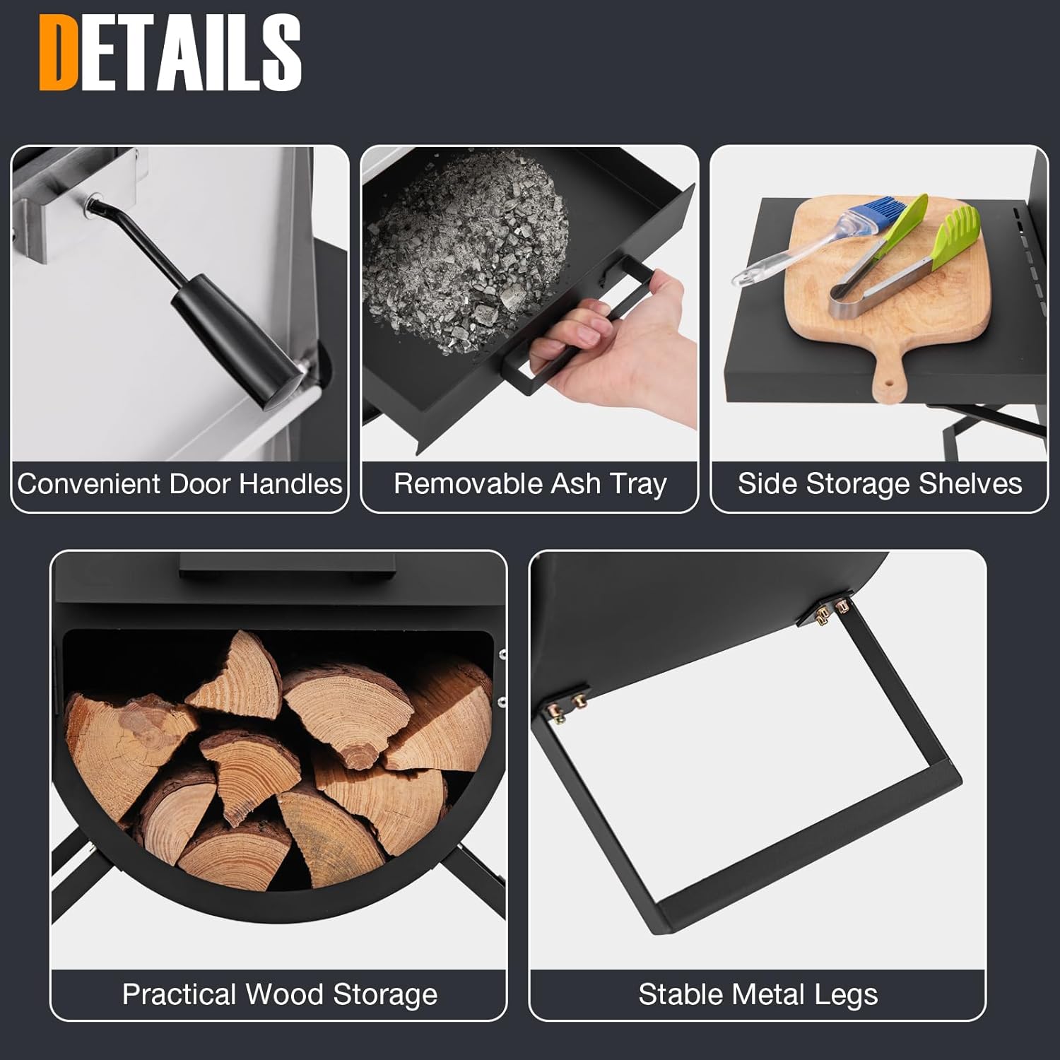 KOMFOTTEU Horno de Pizza para Exterior con 2 Capas, Horno de Lea Porttil con Bolsa de Transporte, Piedra para Pizza, Pala de Pizza, Parrilla, Termmetro, Horno Pizzero para Barbacoa, Camping