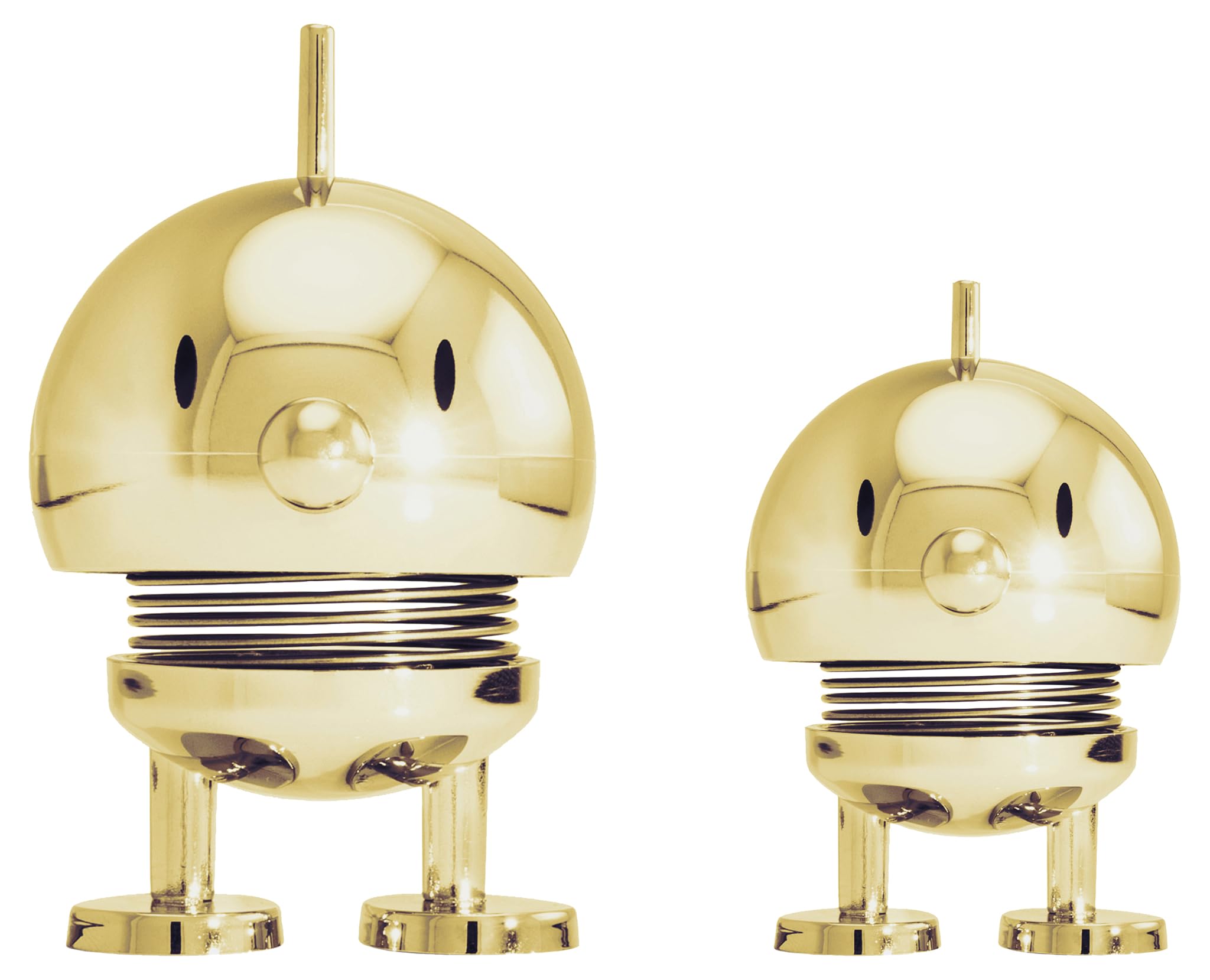 Hoptimist Bumble Set Wobble Figure & Lucky Charm, Scandinavian Decorative Figures for Living Room, Desk, Office, Office Decoration & Funny Small Gifts, X-Small/Small, Gold