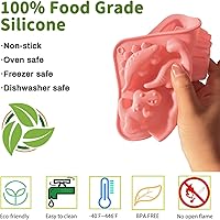 Vista 3 de 3 moldes de silicona de dinosaurio – Molde de dinosaurio antiadherente para nuggets de pollo, paletas, dulces de chocolate y moldes de huevo