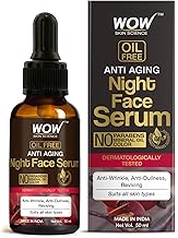 WOW Skin Science Anti Aging Night Face Serum - OIL FREE - Anti Wrinkle, Anti Dullness, Reviving - No Parabens, Silicones & Color - 50mL