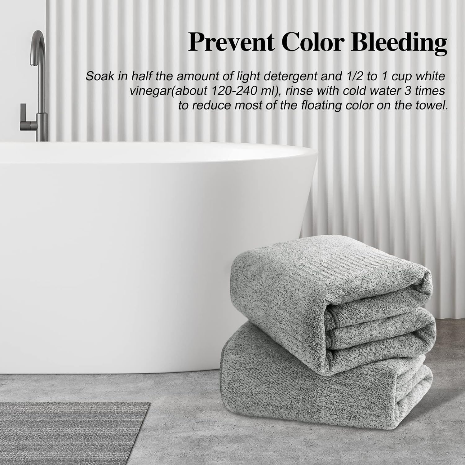 SEISSO Paquete de 2 Toallas de Baño, Sábanas de Baño de Fibra de Bambú 90 x 160cm, Sábana de Baño Súper Suave, Altamente Absorbente y de Secado Rápido, Uso para Hotel, SPA, Baño, Gris