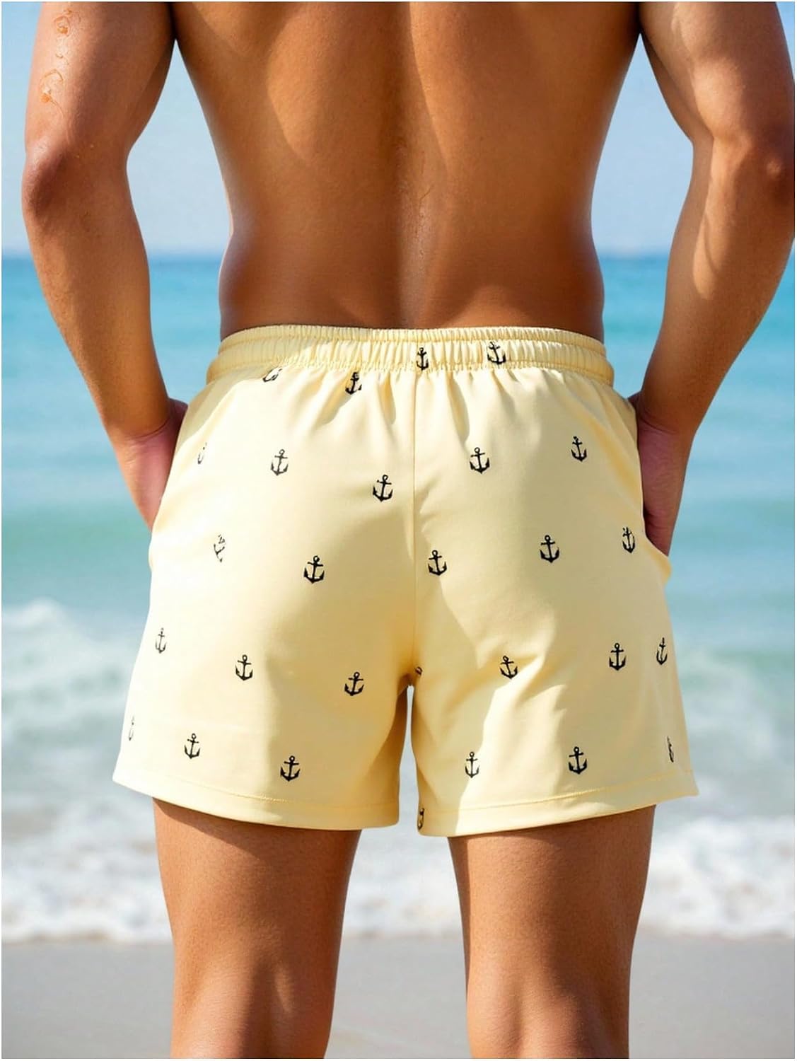 VIPWOLF Men's Swim Trunks with Compression Liner Elastic Waist 2 in 1 Swimwear Bathing Suits Quick Dry Hawaii Beach Shorts