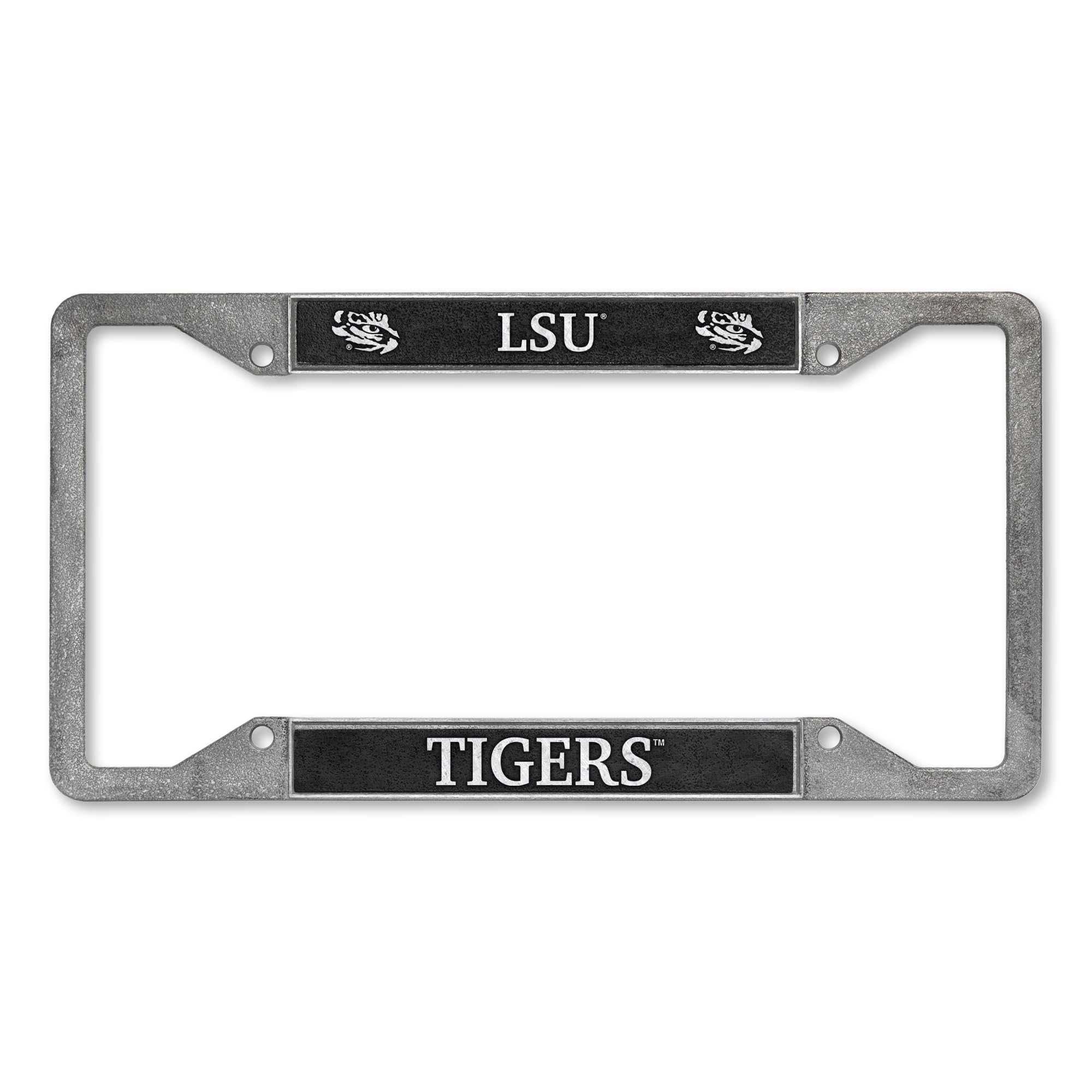 Rico Industries NCAA LSU Tigers Pewter License Plate Frame 12" x 6"