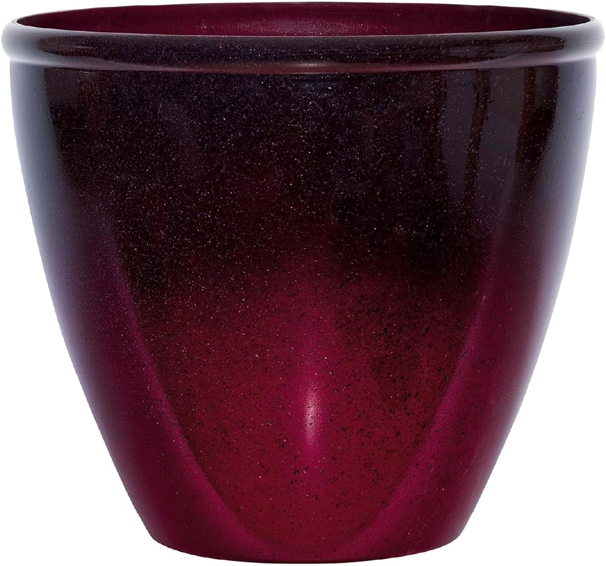 Suncast 1606RP36 Seneca Decorative Flowerpot, Resin Flower Planter for Outdoor Garden or Indoor Planter Use, 16 Inches, Plum Red