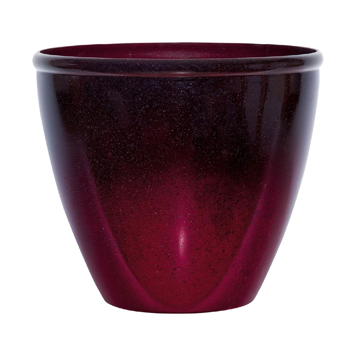 Suncast 1606RP36 Seneca Decorative Flowerpot, Resin Flower Planter for Outdoor Garden or Indoor Planter Use, 16 Inches, Plum Red