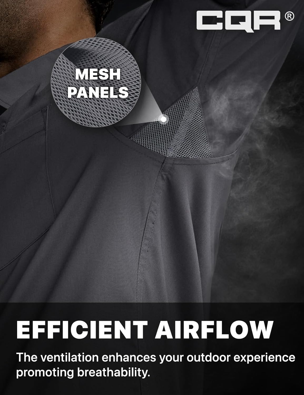 CQR Men's Long Sleeve Tactical Shirts, Ripstop Military Work Shirts, UPF 50+ Breathable Button Down Outdoor Hiking Shirt - Image 6