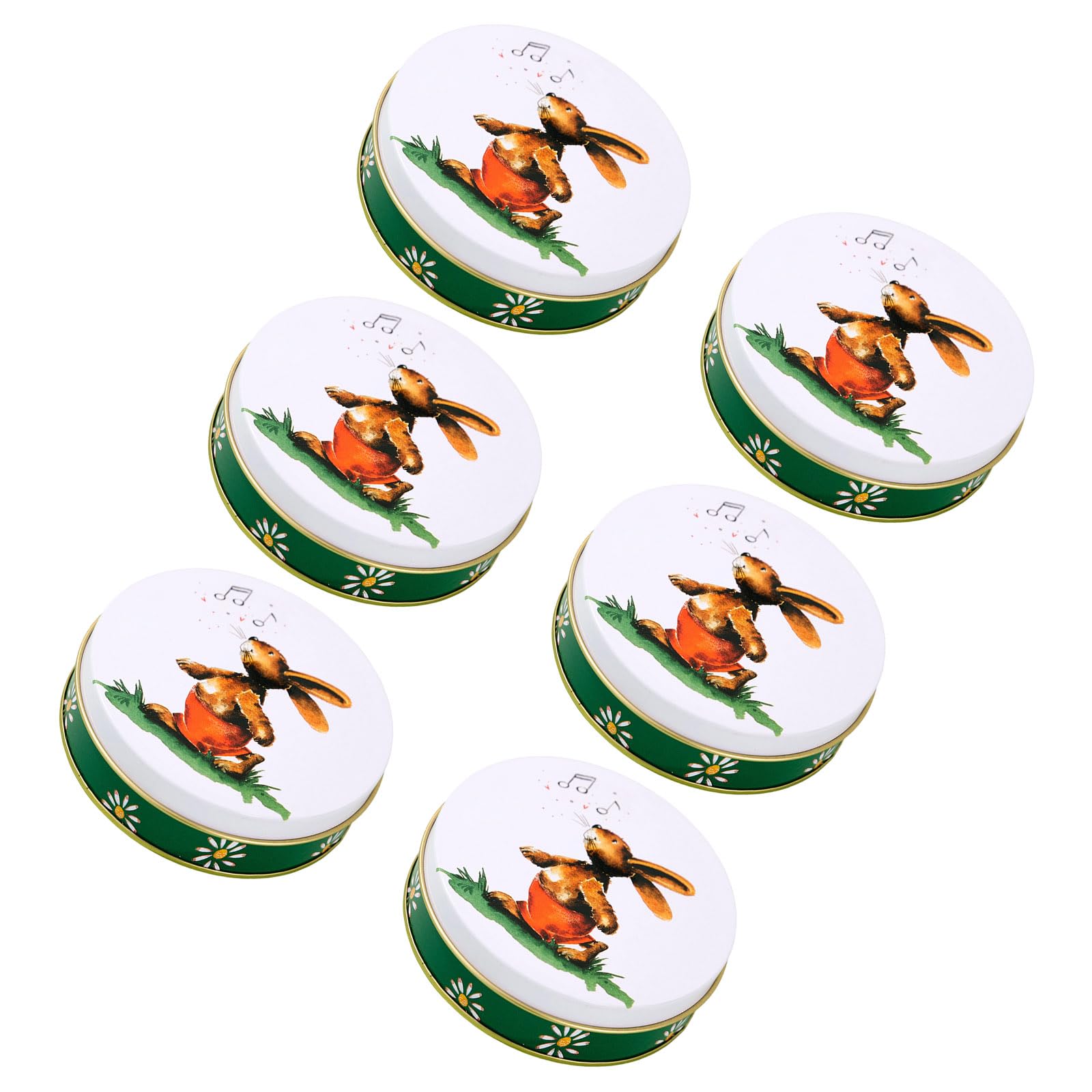 Piceioep Of 6 Decorative Rabbits Design Metal Gift Boxes Celebratory Present Holder Perfect for Candy Treats and Small Items Lovely Animal Candy Tins