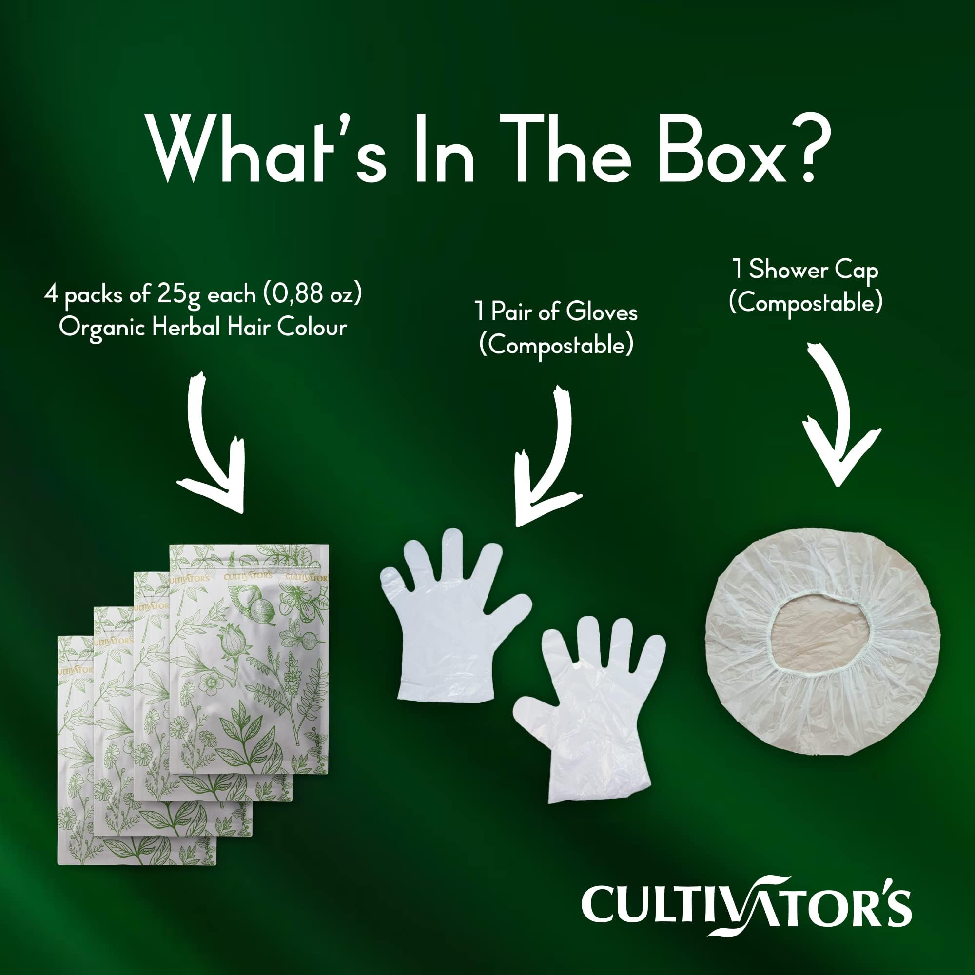 Cultivator's Organic Hair Color - Herbal Ammonia-Free Powder for Natural Hair...