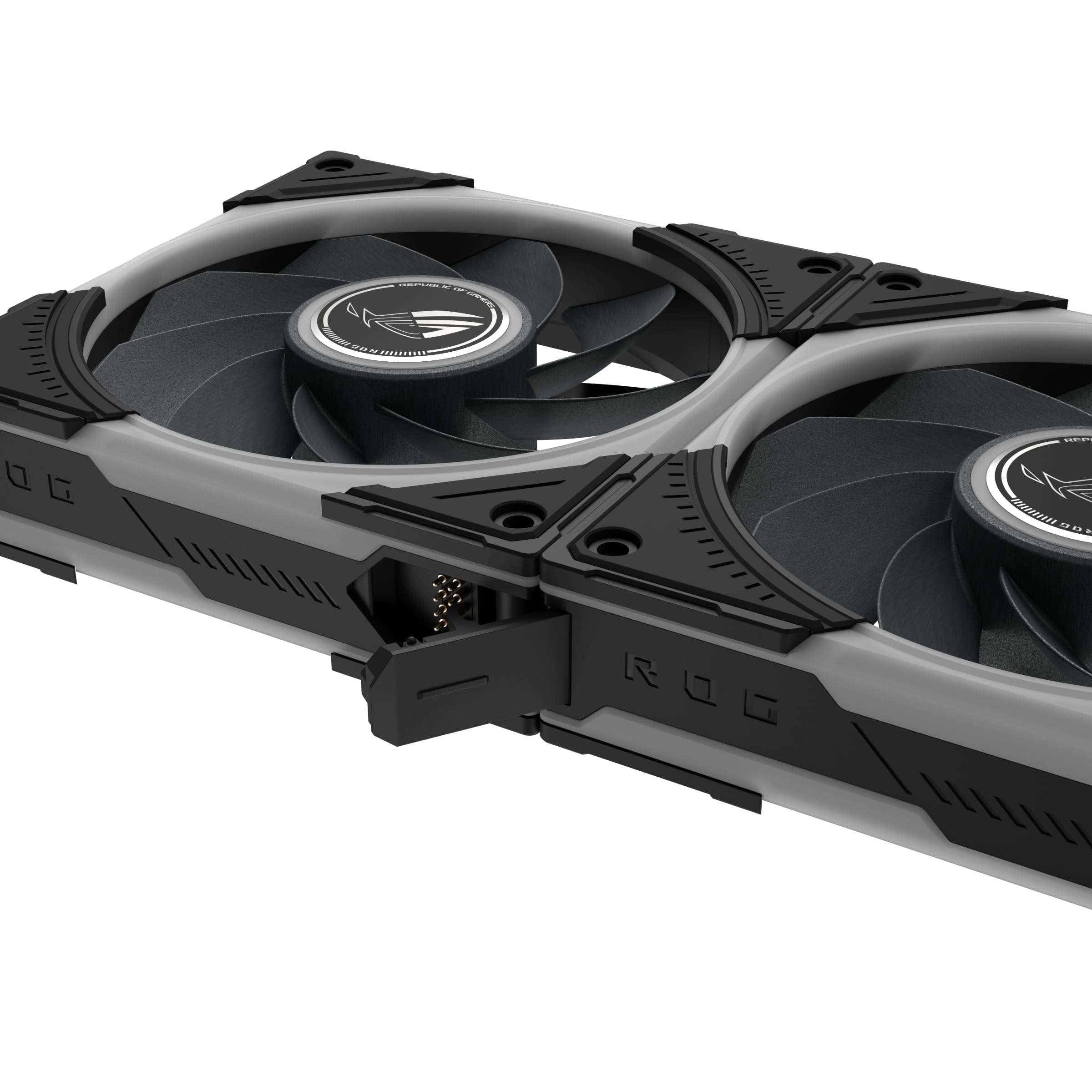 ASUS ROG Eurux GR120 ARGB Reverse PWM Lot de 3 ventilateurs PWM 120 mm PWM, 2200 tr/min, chaîne en marguerite brevetée, éclairage personnalisé, moyeu de ventilateur