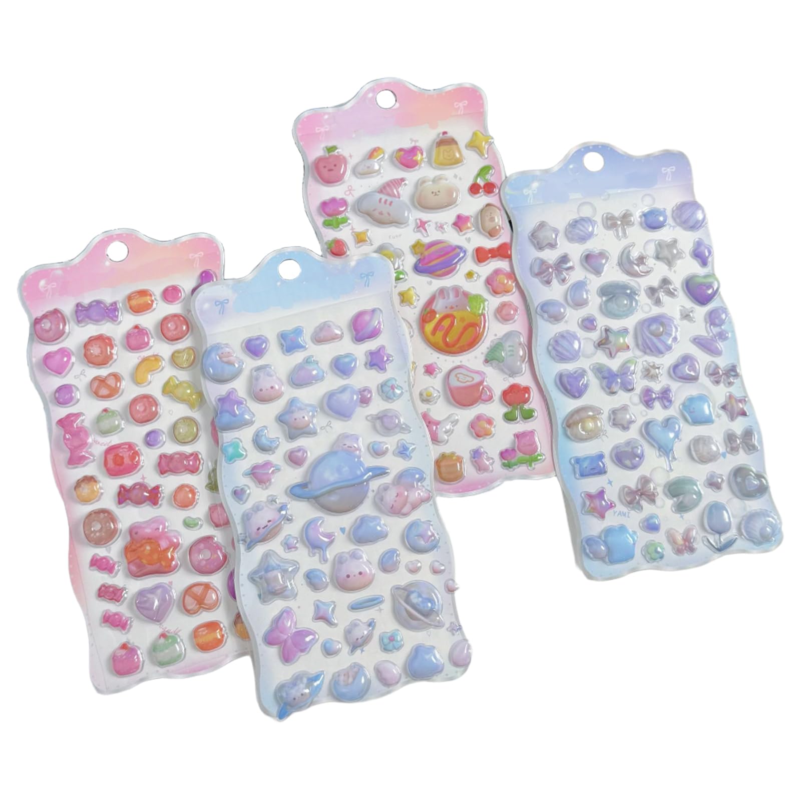 Kalttoy Embossed Decal Stickers for Embossed Bubble Sticker Removable Funny Decorative Sticker for Scrapbooking Bullets Journal