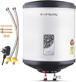 Longway Superb 25 Liters 5 Star Rated Automatic Storage Water Heater for Home | Water Geyser | Electric Geyser with Multiple Safety System & Anti-Rust Coating | 5 Years Warranty on Tank | Gray