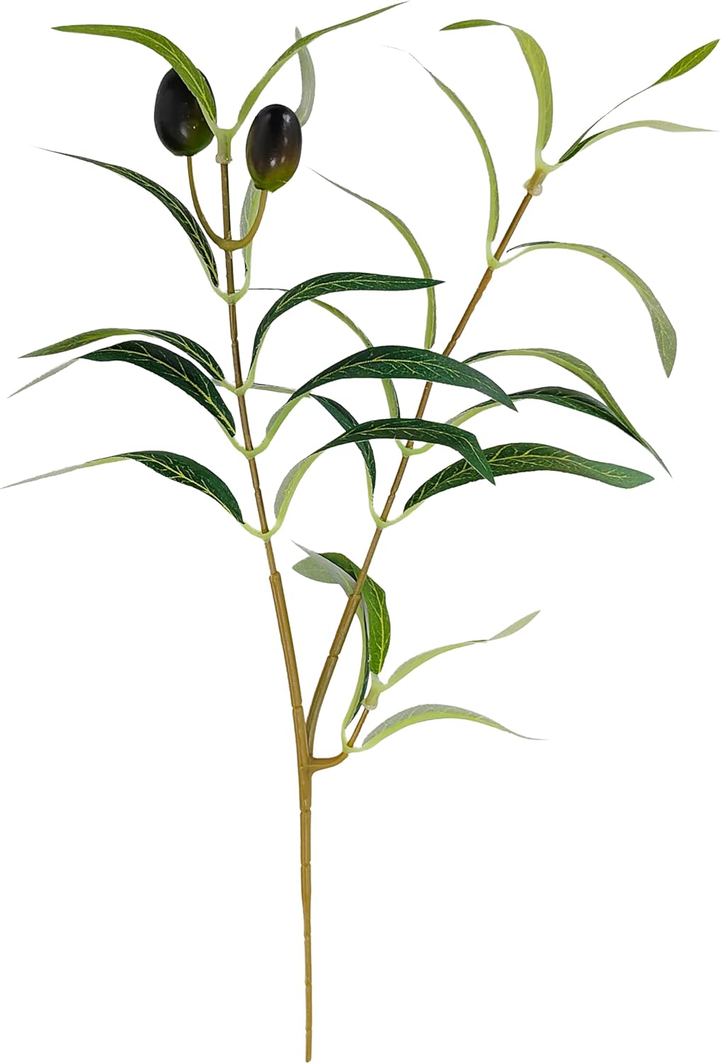 38PCS 2 Fork Faux Olive Plant for Vase,12.5 Inch Artificial Olive Branches with Fruits,Fake Twigs and Branches for vases Home Decor Weddings Party Floral Arrangement (38, 2 Fork 12.5 in)