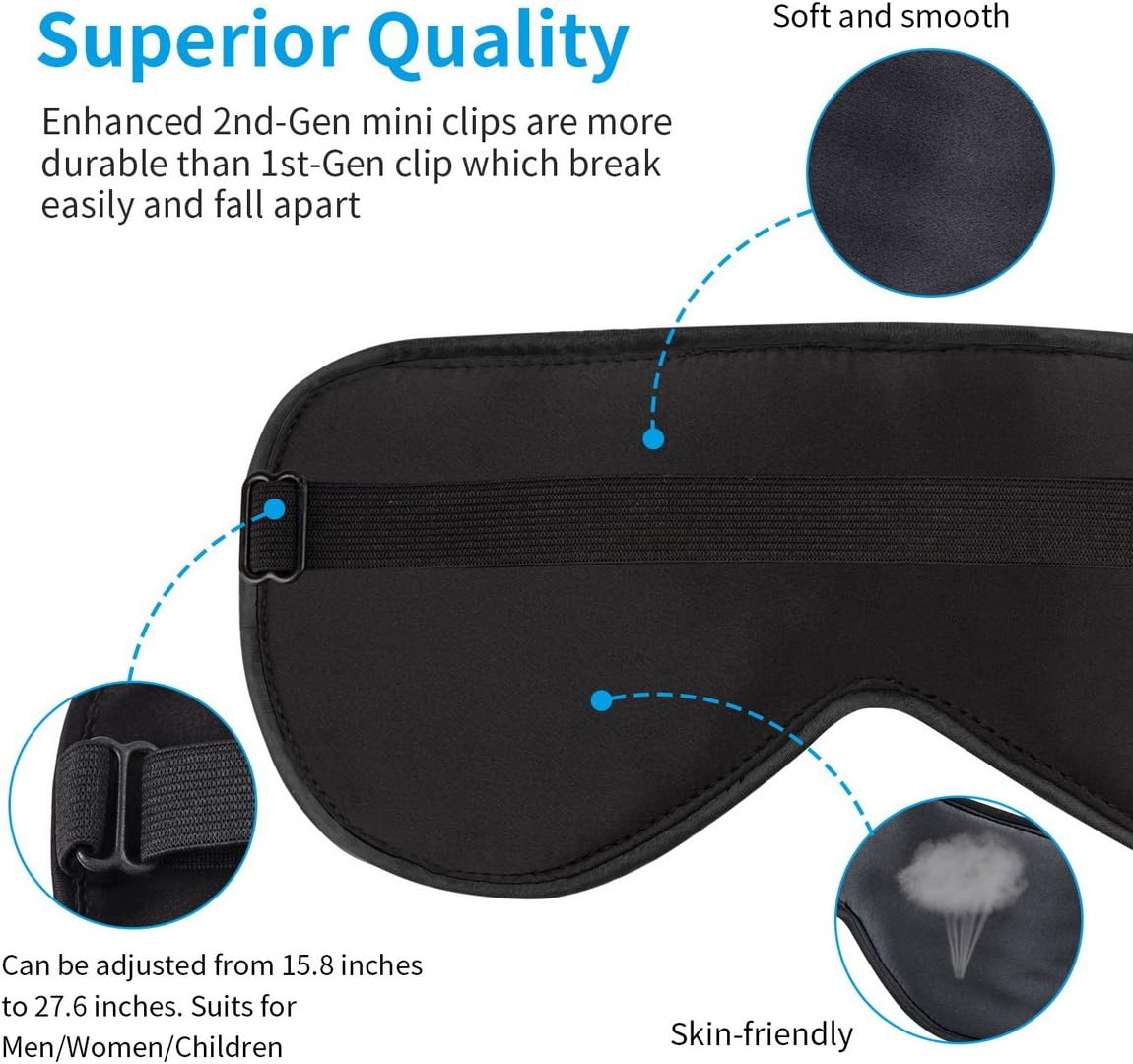 Sleep Mask, LIANSING Natural Silk Sleeping Mask, Eye Mask for Sleeping Comfortable & Lightweight Night Blackout Blindfold Eye Shades