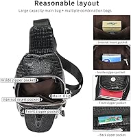 Vista 158 de LUKZIJAES Bolso bandolera de cuero genuino para hombre marrón (#1-Brown)