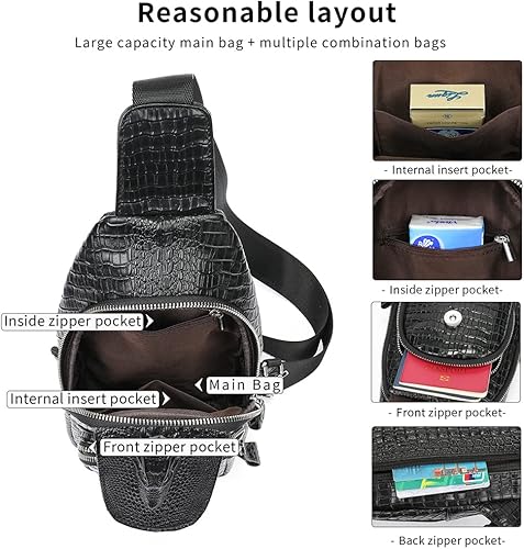 Miniatura 158 de LUKZIJAES Bolso bandolera de cuero genuino para hombre marrón (#1-Brown)