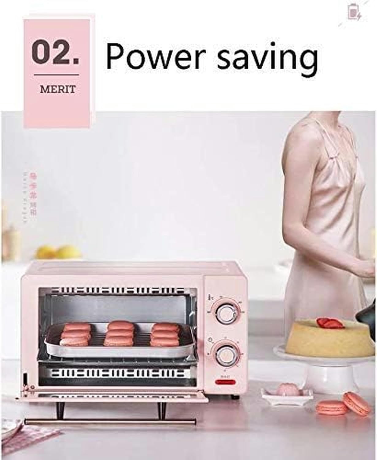 Mini Electric Oven Of 1000 W For Home, 11 L, Temperature Control, 100-230 ℃ And 60-Minute Timer, Bread Smart Bank, Tempered Glass Door