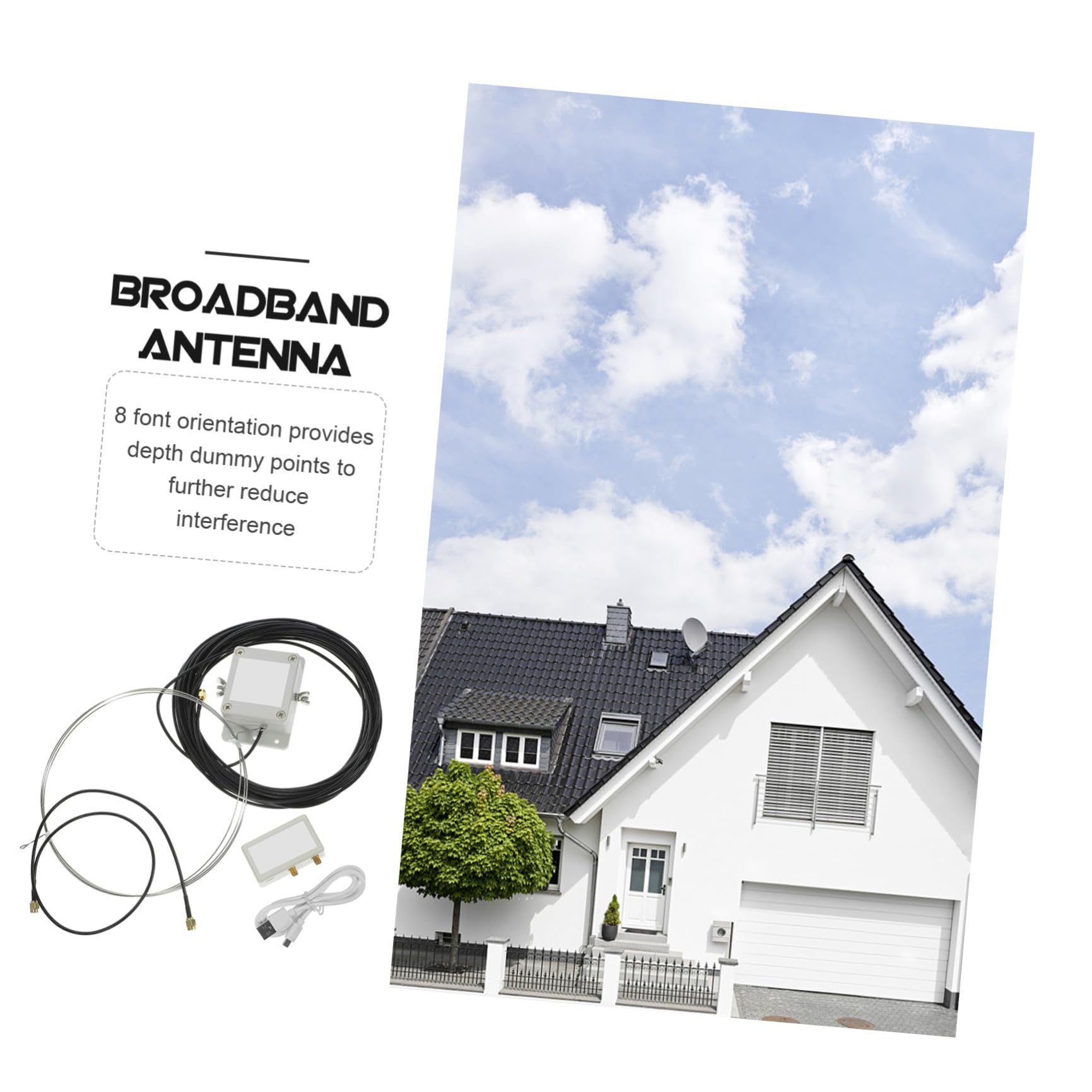 Gadpiparty Antenne Annulaire Active à Ondes Moyennes Alimentation USB, Installation Facile sur Balcon Ou Toit, Anneau en Acier Inoxydable, Suppression De Bruit pour Radio Et Réception Thermique