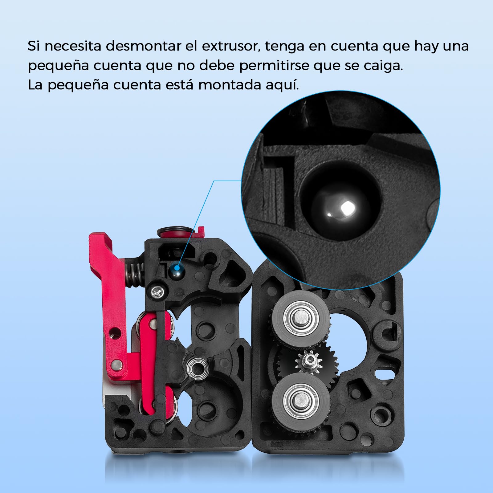 Kit Extrusor Creality K1/K1 Max/K1C/K1 SE DXC, Accesorios para el Extrusor de Filamento de la Impresora 3D Phaetus Runice Juego de Montaje de Extrusor de Doble Engranaje Mejorado