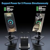 Vista 3 de Cargador súper rápido Samsung USB C de 45W, Cargadores Tipo C Carga Rápida Cargador de Teléfono Android Samsung Galaxy S25 Ultra Cargadores Cable