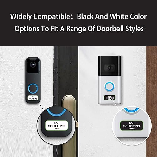Miniatura 3 de Letrero pequeño de No Soliciting para casa, 1 x 0.5 pulgadas, compatible con la mayoría de timbres de puerta, resistente a la intemperie y