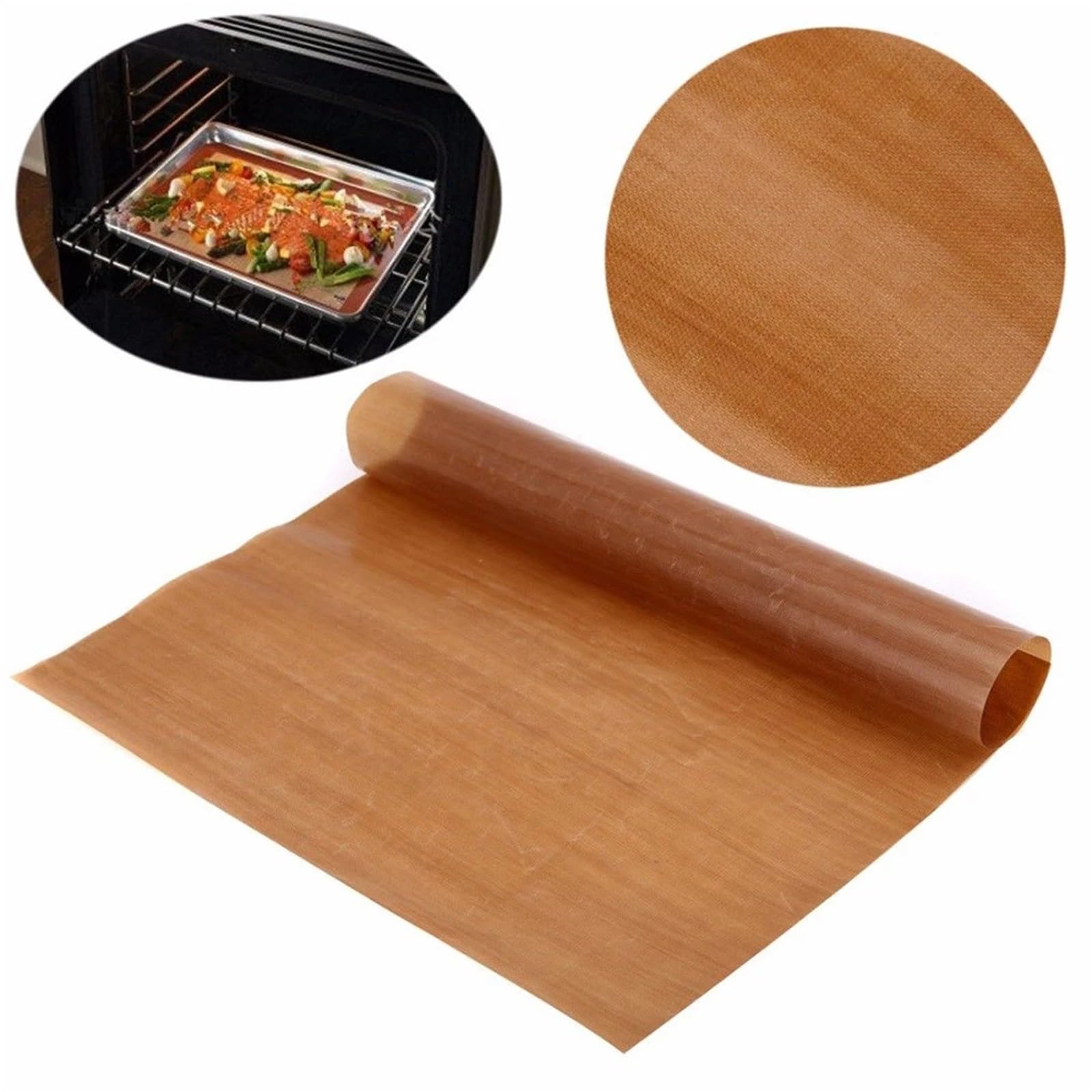 Ofenmatte 4 Stück Antihaft-Backmatte, wiederverwendbar, hochtemperaturbeständig, for Backofen, Mikrowelle, Grill, Backmatte(White 30x40cm)