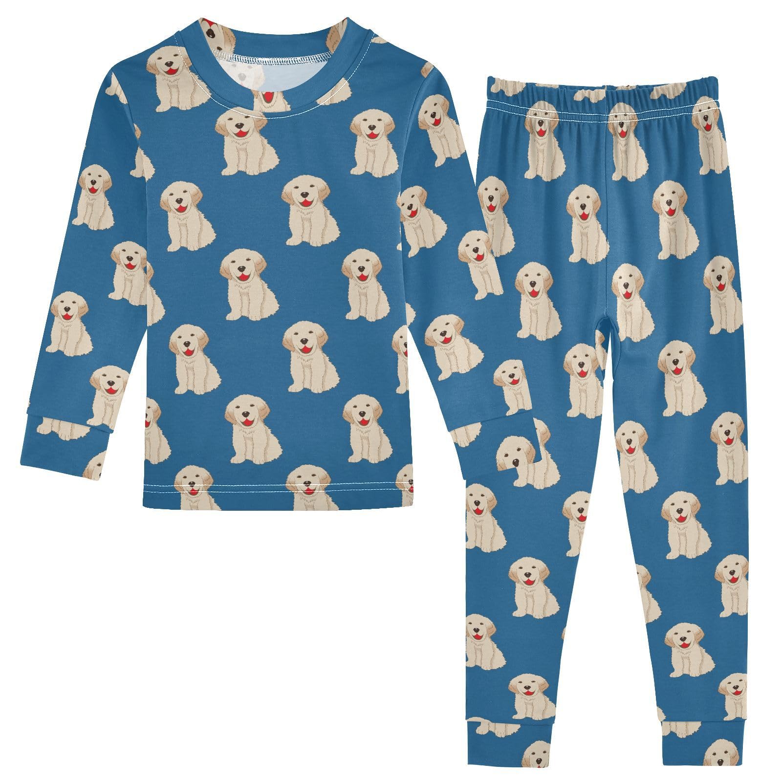 JHKKU Labrador Dog Pajamas Set Cotton 2 Piece Soft Comfy Pjs Long Sleeve Lounge Sleepwear 24M