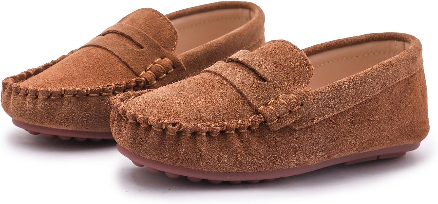 DADAWEN Kids' Soft Suede Slip On Loafers - Image 7
