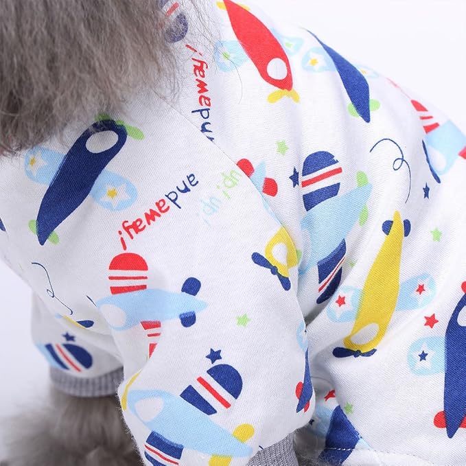 2 pack de pijamas de algodón para perros pequeños y gatos miniatura 5