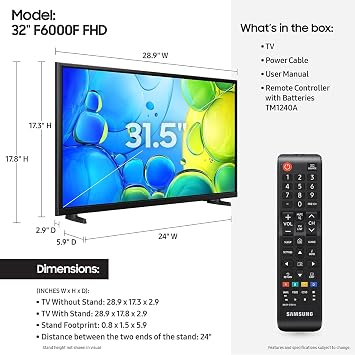 Samsung 40-Inch Smart LED TV Bundle - Full HD 1080p, HDR, Bluetooth, w/ 12 Month CPS Protection, AUX HDMI Cable, and Screen Cleaning with Microfiber Cloth.
