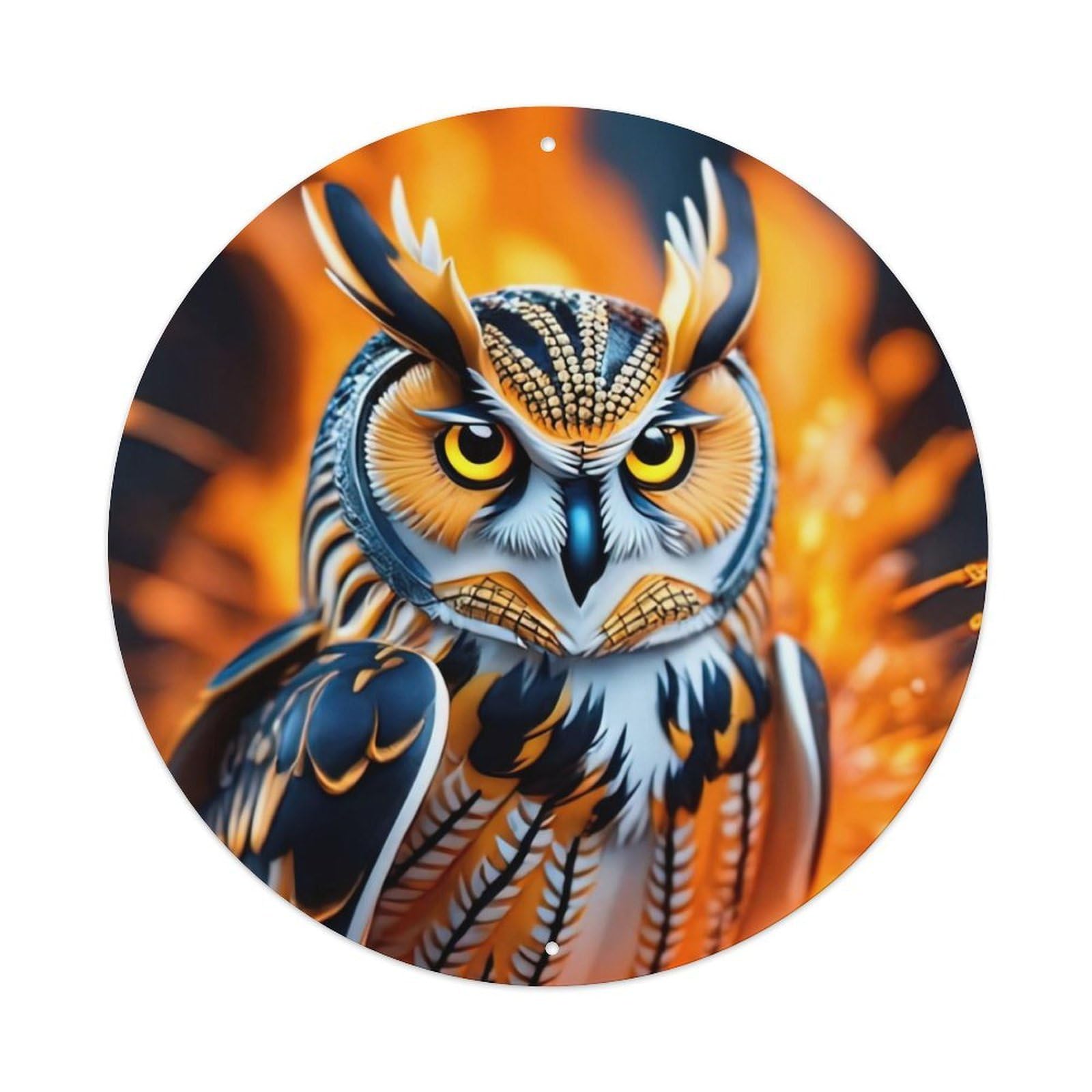 Animal Looking at The Owls in The Distance Artwork Metal Tin Sign