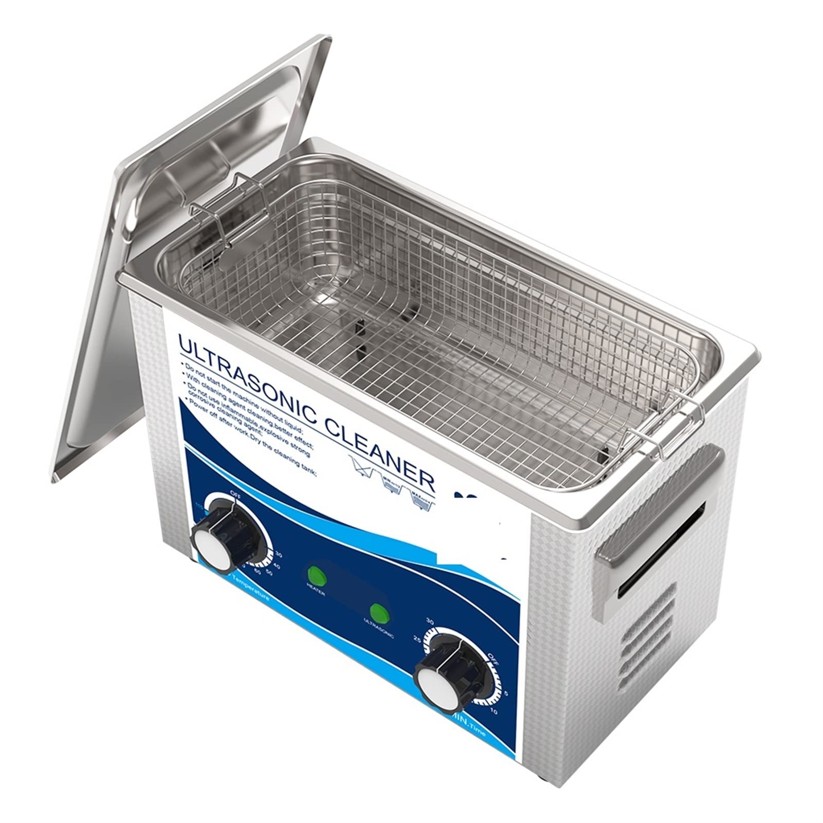 Limpiador ultrasónico Limpiador ultrasónico 4. 5L 180W Dial de acero inoxidable Ajuste del calentador Temporizante Temporización de la boquilla del inyector de combustible médico para uso diario