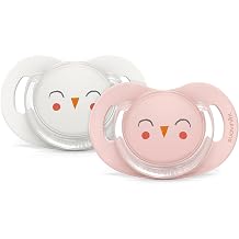 Suavinex Bonhomia SX PRO Physiological Pacifier, Supports Breastfeeding Babies, Pacifiers 6-18 Months, 2 Pack Baby Pacifier, Baby Accessories, Pink/Beige