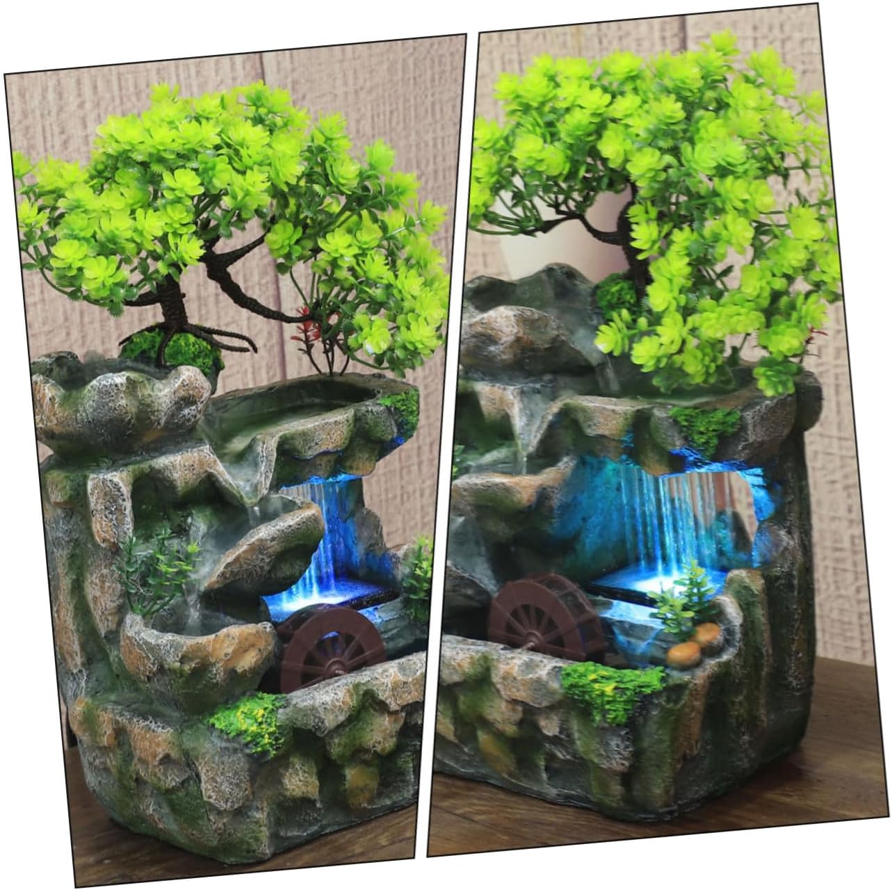 Decorative Room Water Fountain Mini Tabletop Waterfall Zen Home Decor for Stress Relief