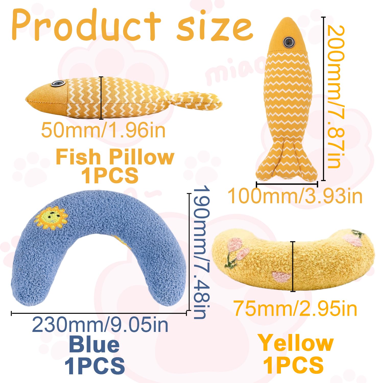 Oreillers pour Compagnie pour Chats, Oreiller pour Chat, Petit Oreiller D'accompagnement en Forme U, Oreiller Apaisant pour Chien, pour Dormir, se Reposer, Jouer