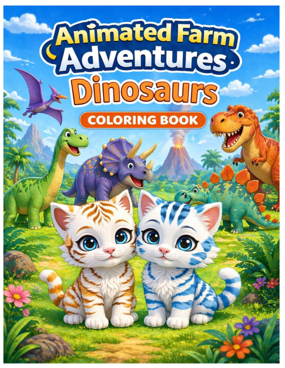 Animated Farm Adventures Dinosaurs Coloring Book: Bryce & Bryan