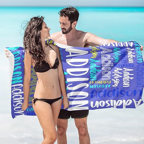 Vista 2 de Toalla de playa, toallas de playa personalizadas para niños, toallas de playa para adultos y niños, microfibra de secado rápido, toallas de playa