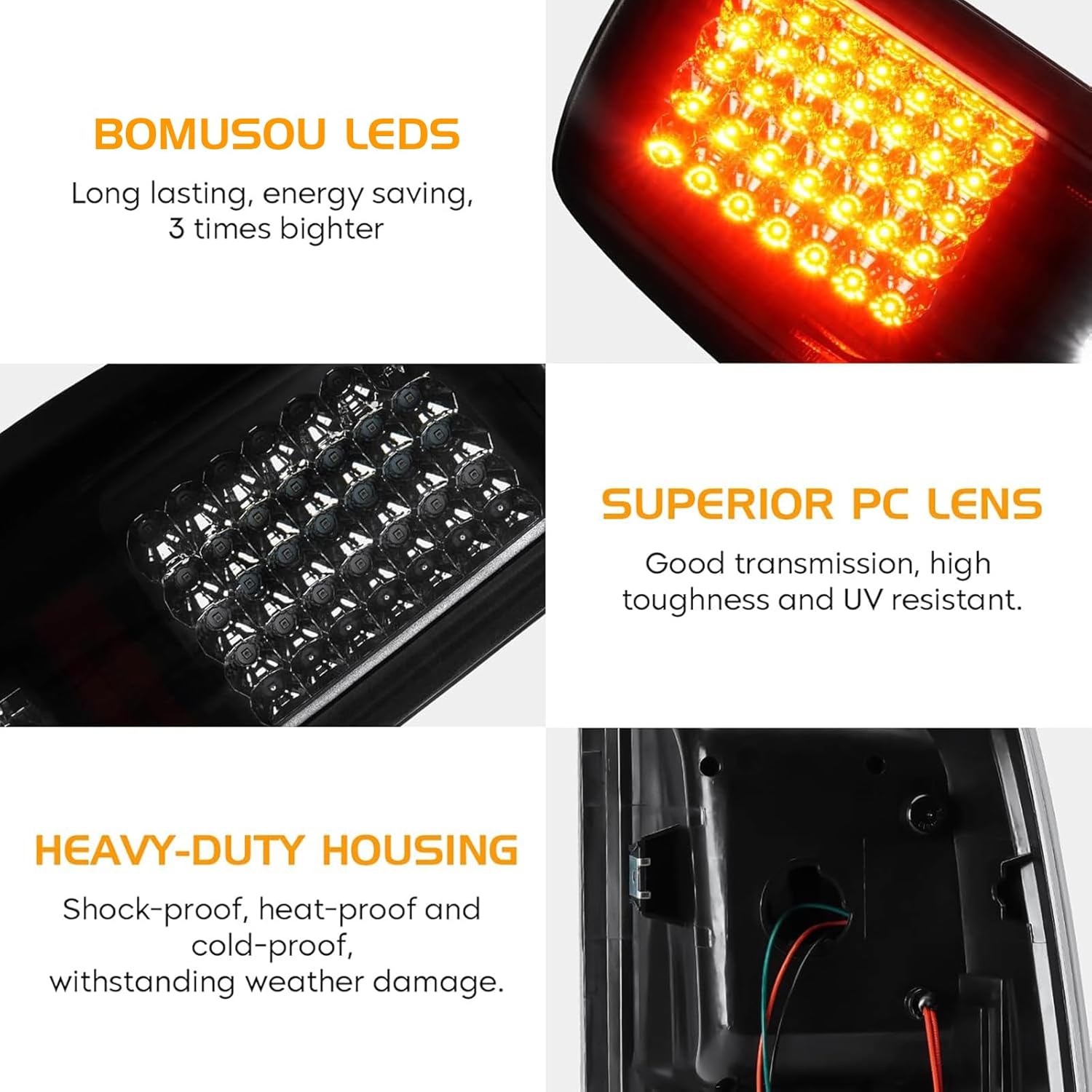 LED Tail Light Assembly + 3rd Brake Light Fit for Dodge Ram 1500/2500/3500 2009-2018, for Dodge Ram 1500 Classic 2019 [Fit Factory Halogen Model, Not Fit Factory LED], Smoke Lens 3 PCS