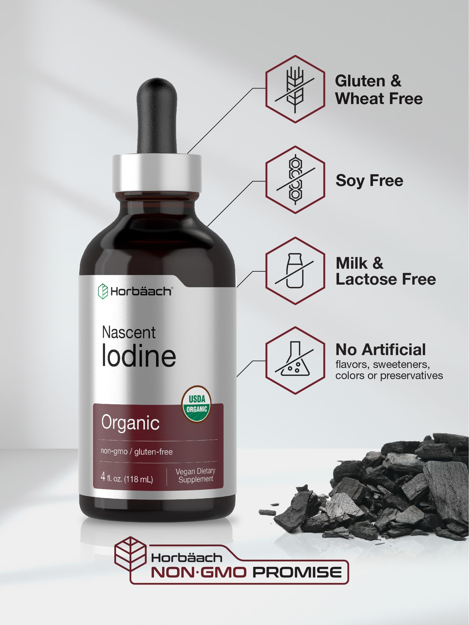 Horbäach Nascent Iodine | 325mcg | 4oz | Organic Liquid Supplement — Amazon image 5