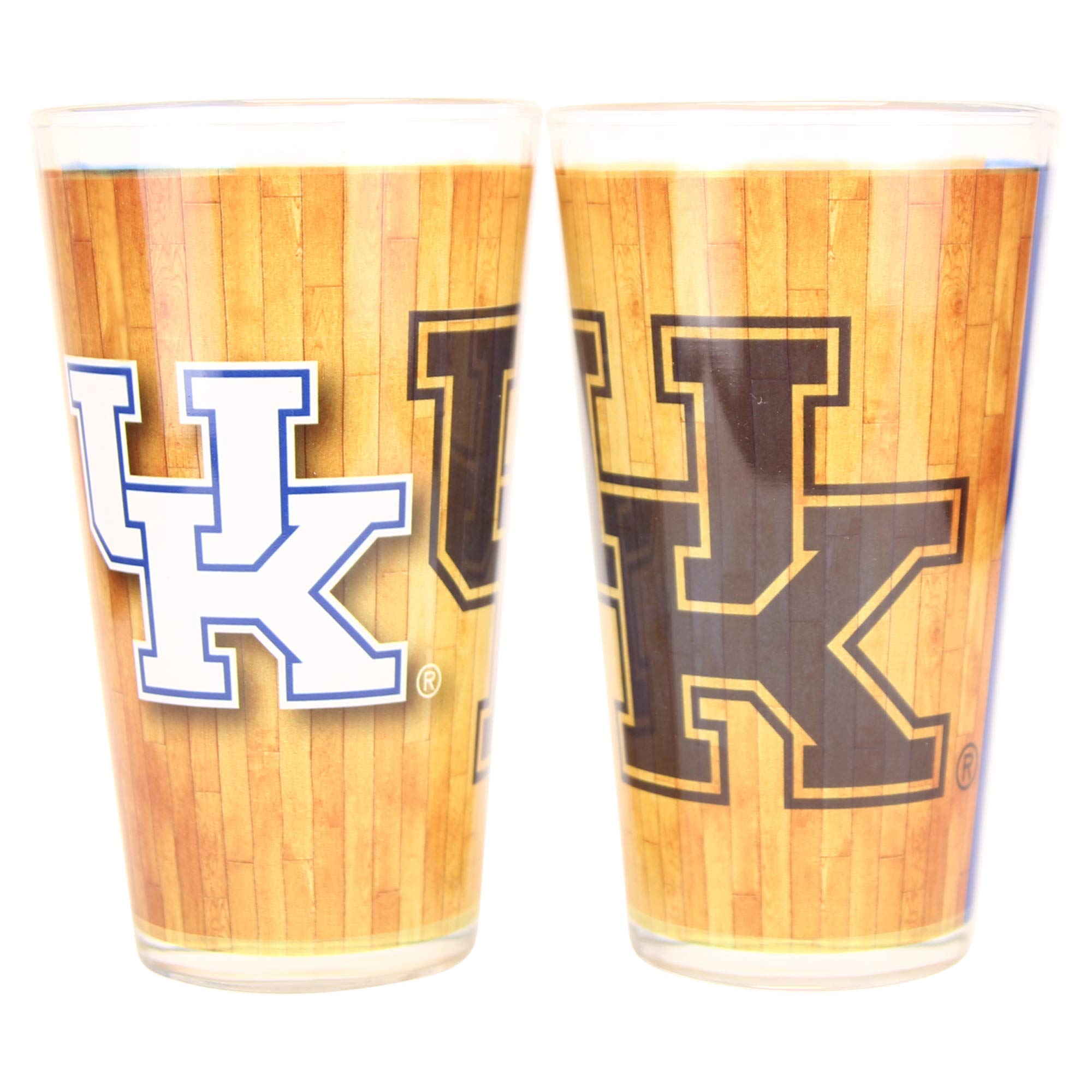 NCAA"Court" 16 oz Pint Glass Set (Kentucky Wildcats)