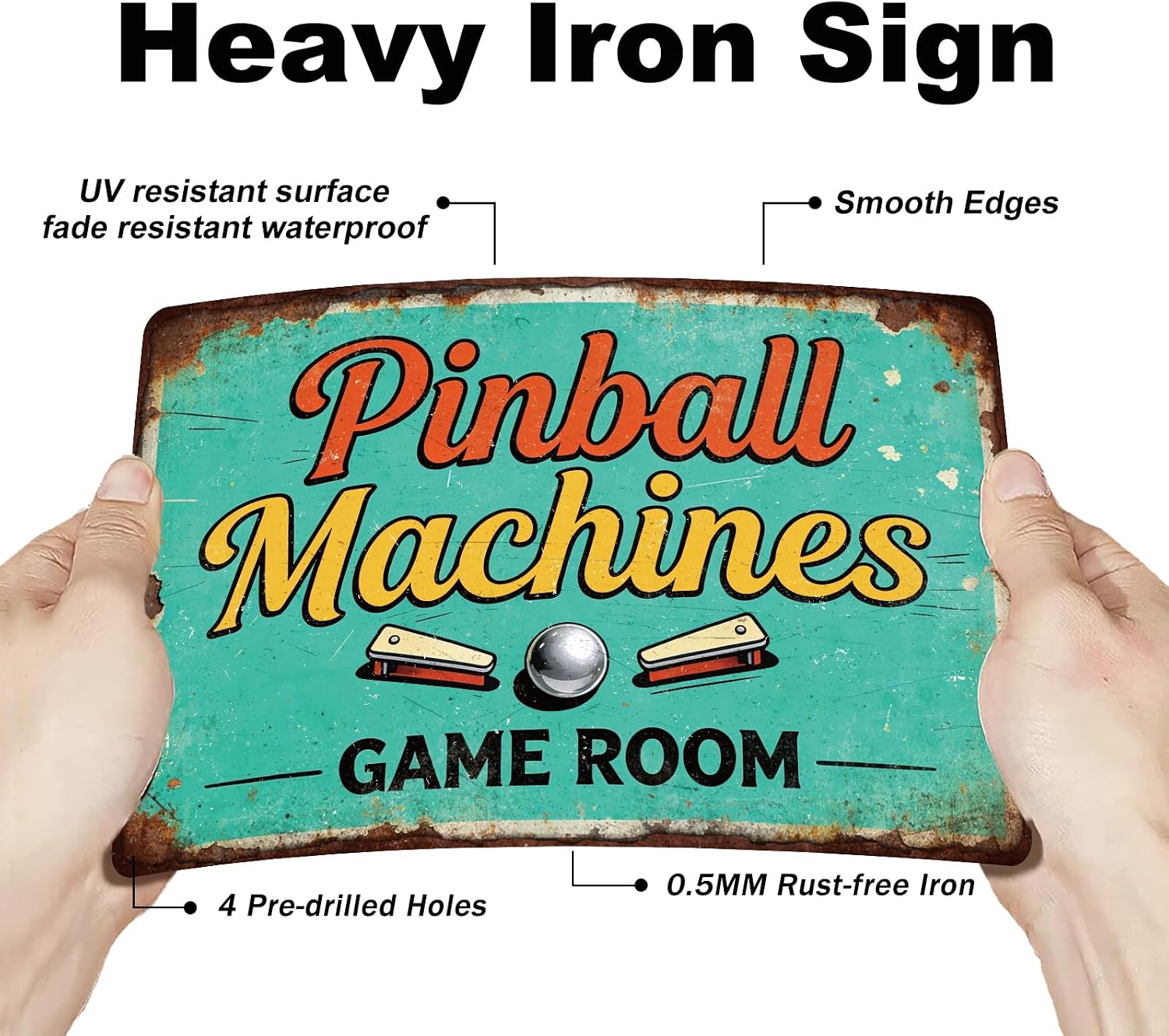 GLOBLELAND Pinball Machines Metal Tin Sign 12x8 inch image 3