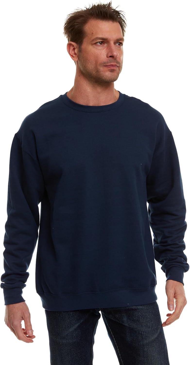 BILLIONHATS 36 Pack Mens Adult Crewneck Fleece Lined Pullover Sweatshirt Bulk, Men Sweatshirts, Homeless Shelter Donation