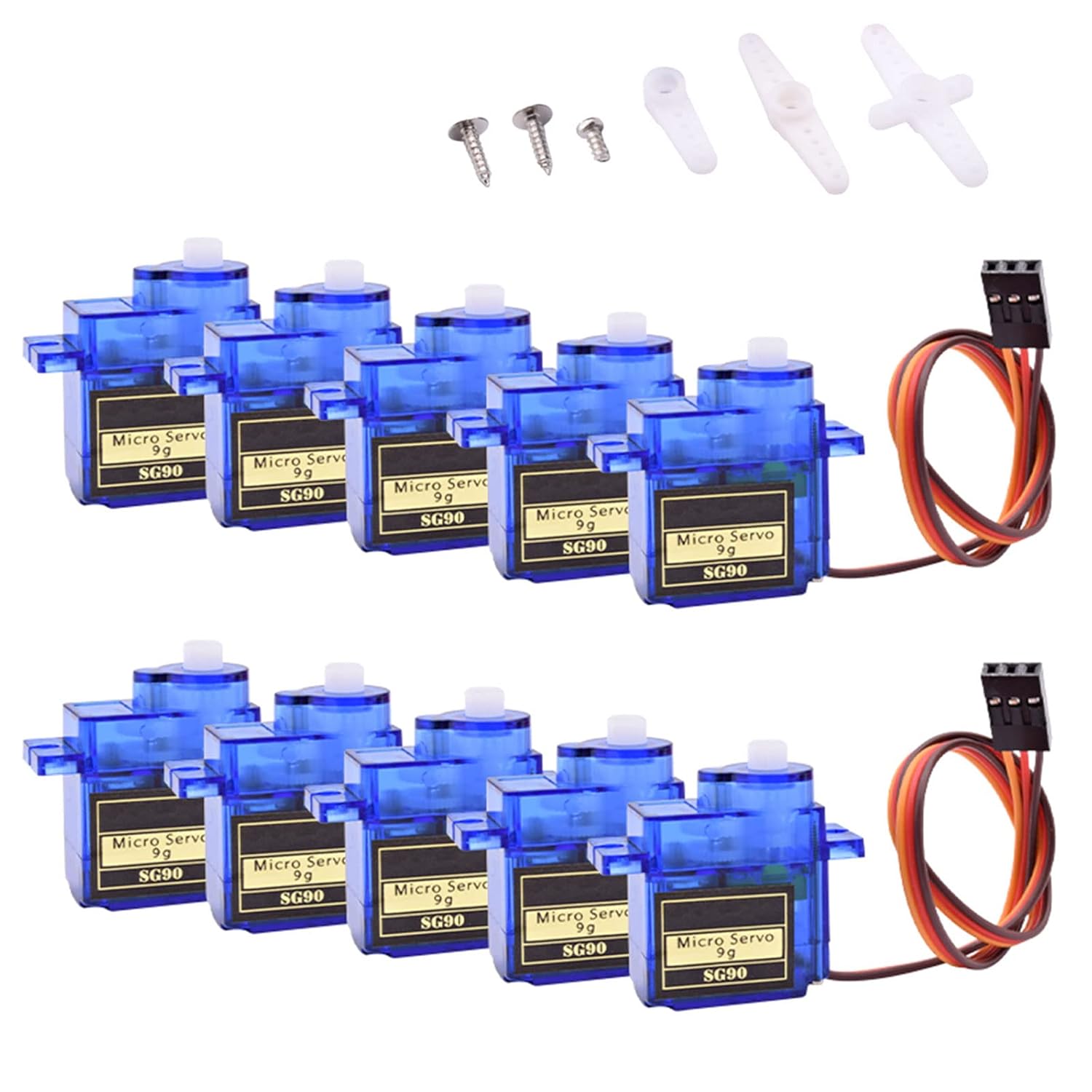XTVTX 10 Pcs Micro Servo SG90 Micro Servo SG90 9G Micro Servo Motor Kit
