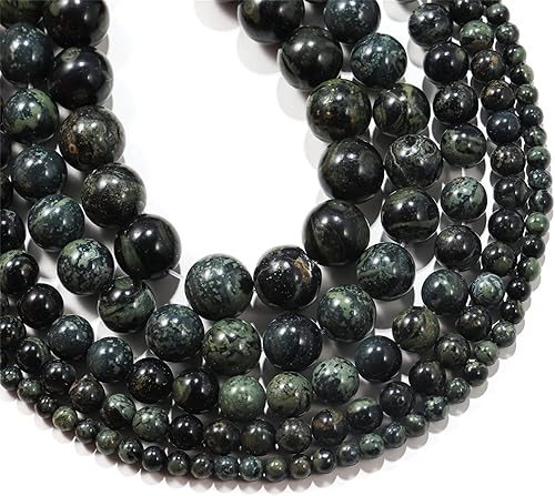 Miniatura 8 de 0.157in Natural Negro Mate Web Jasper Stone Beads Round Loose Gemstone Beads para DIY Pulsera Collar Pendiente Joyería Artesanía Fabricación