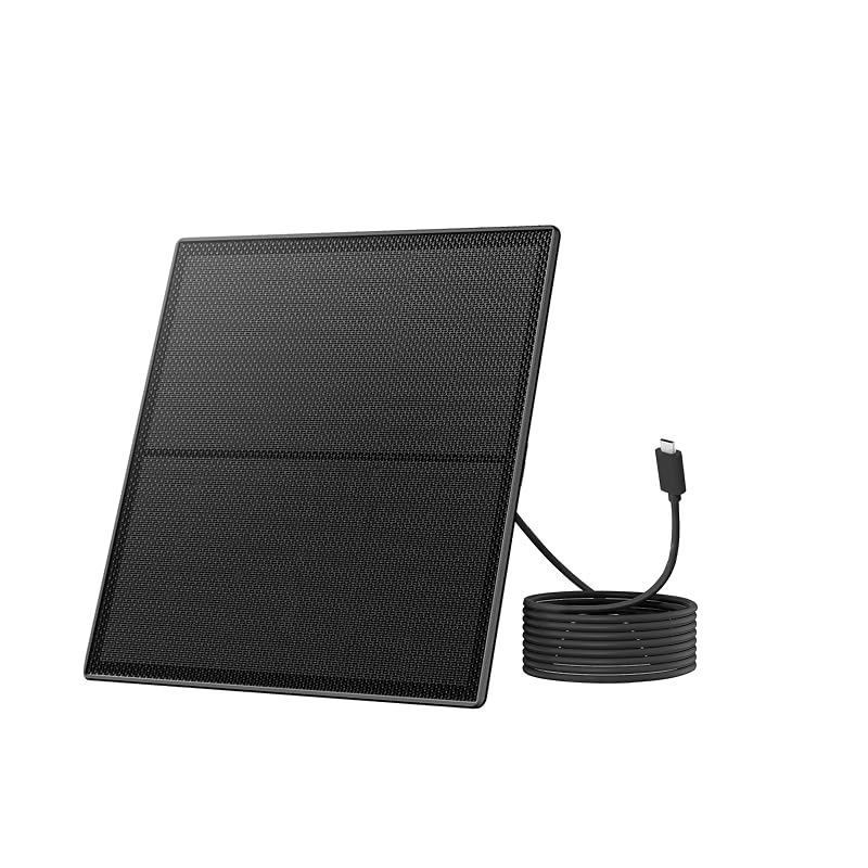 Painel Solar Birdfy 5 W com carregador Type-C para câmera de comedouro, suporte ajustável 360° e cabo de 2,98 m